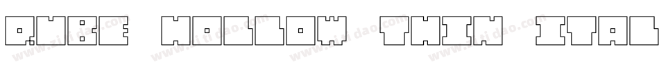 QUBE HOLLOW THIN ITALIC字体转换